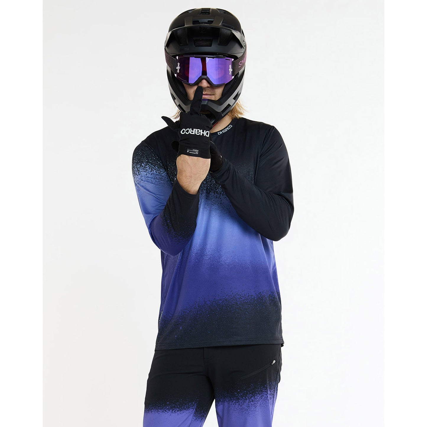 DHARCO ULTRA VIOLETT Trikot Langarm Schwarz/Violett