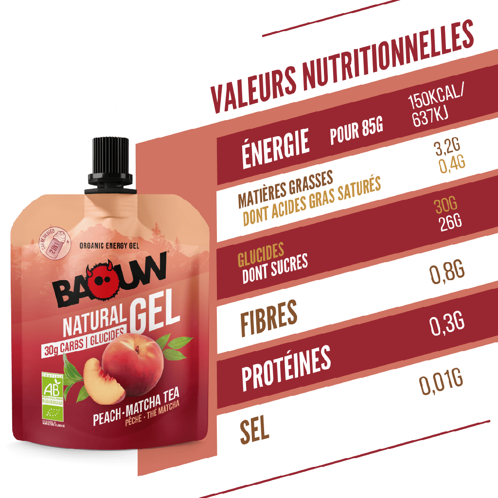 BAOUW BIO Energie-Gel Pfirsich-Tee Matcha (85g)