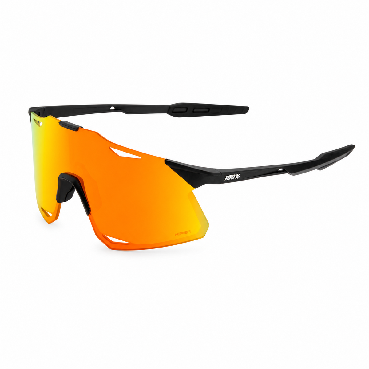 100% HYPERCRAFT Brille Schwarz Matt Hiper Red Mirror