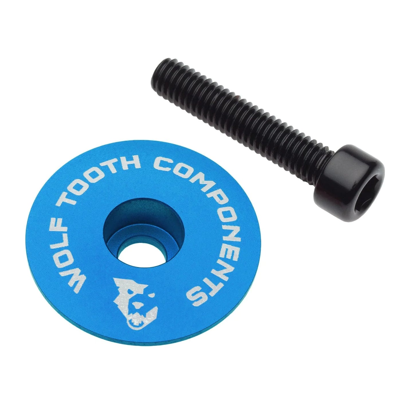 WOLF TOOTH Ultralight-Vorbauabdeckung mit 1"1/8-Schraube, blau