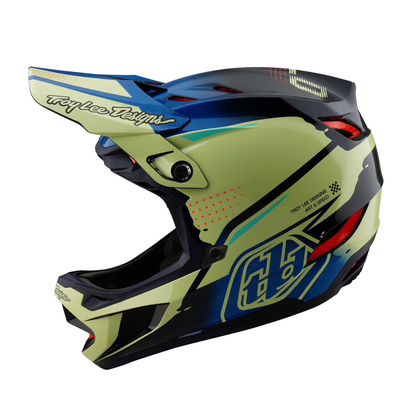 MTB-Helm TROY LEE DESIGNS D4 COMPOSITE MIPS Drip Gelb