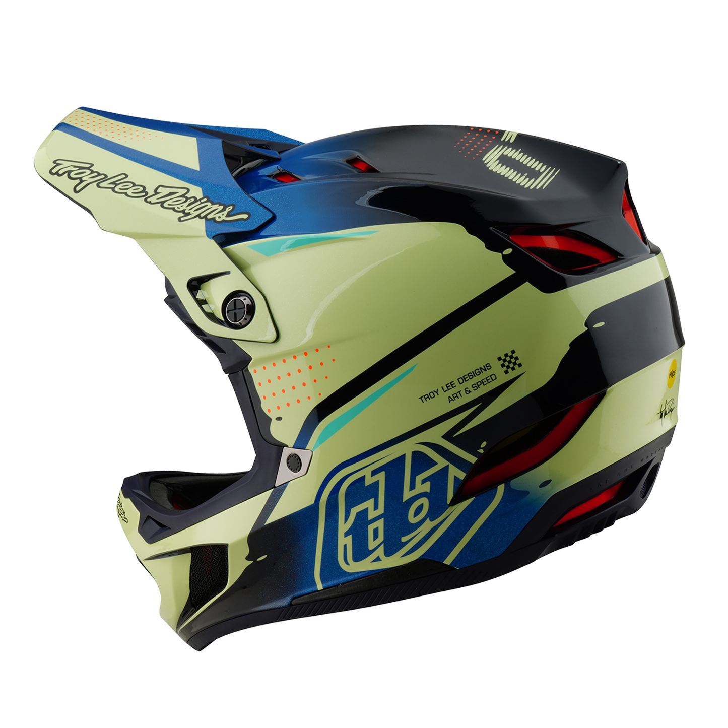 MTB-Helm TROY LEE DESIGNS D4 COMPOSITE MIPS Drip Gelb
