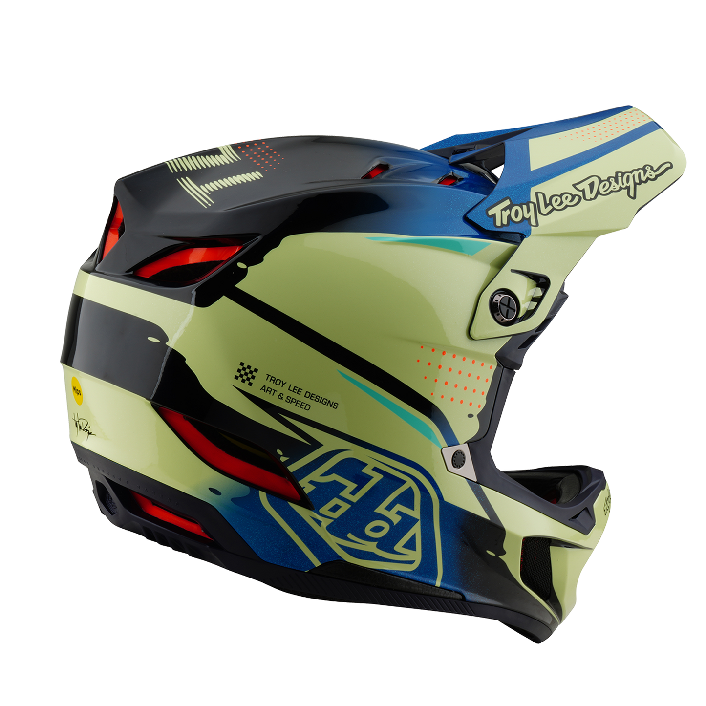 MTB-Helm TROY LEE DESIGNS D4 COMPOSITE MIPS Drip Gelb