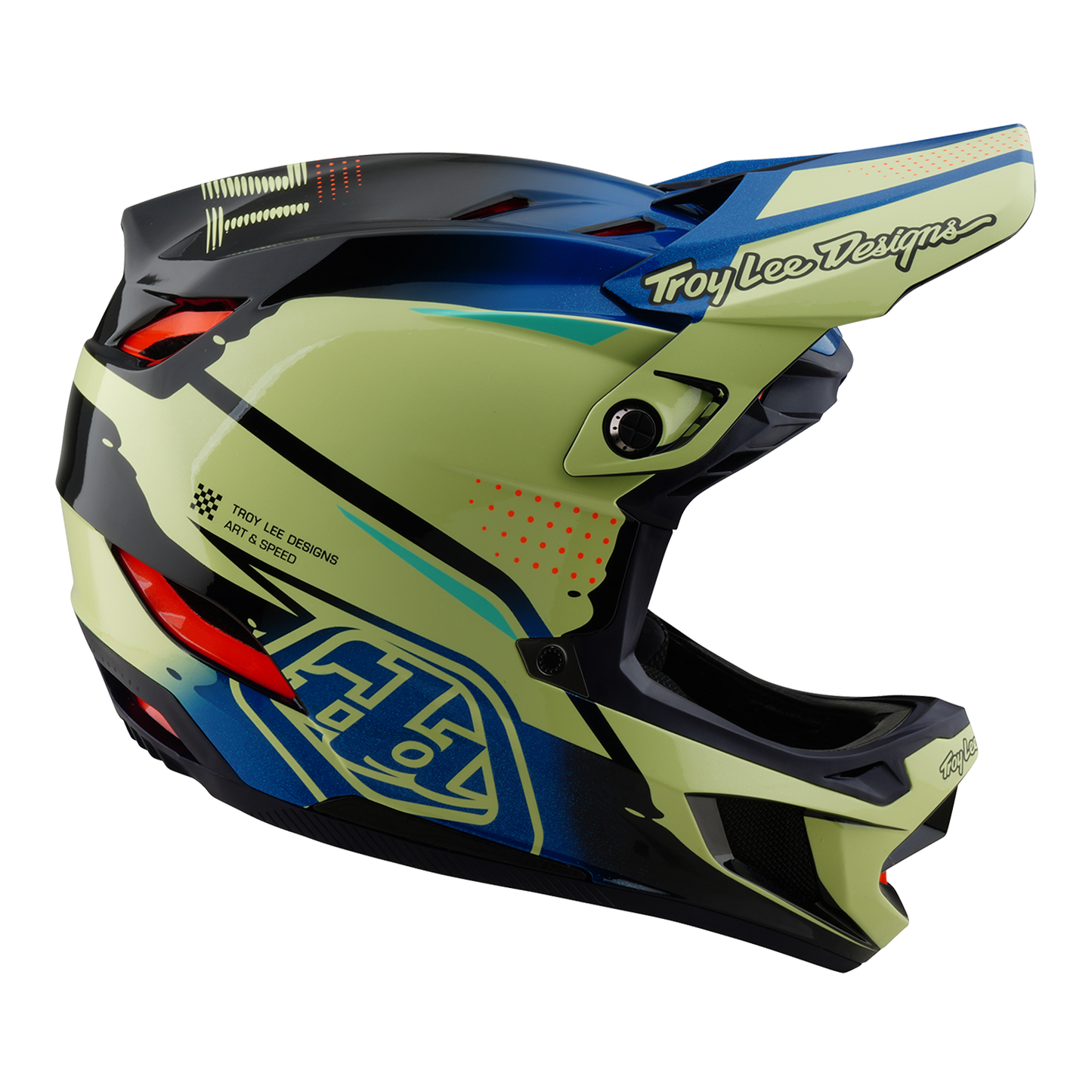 MTB-Helm TROY LEE DESIGNS D4 COMPOSITE MIPS Drip Gelb