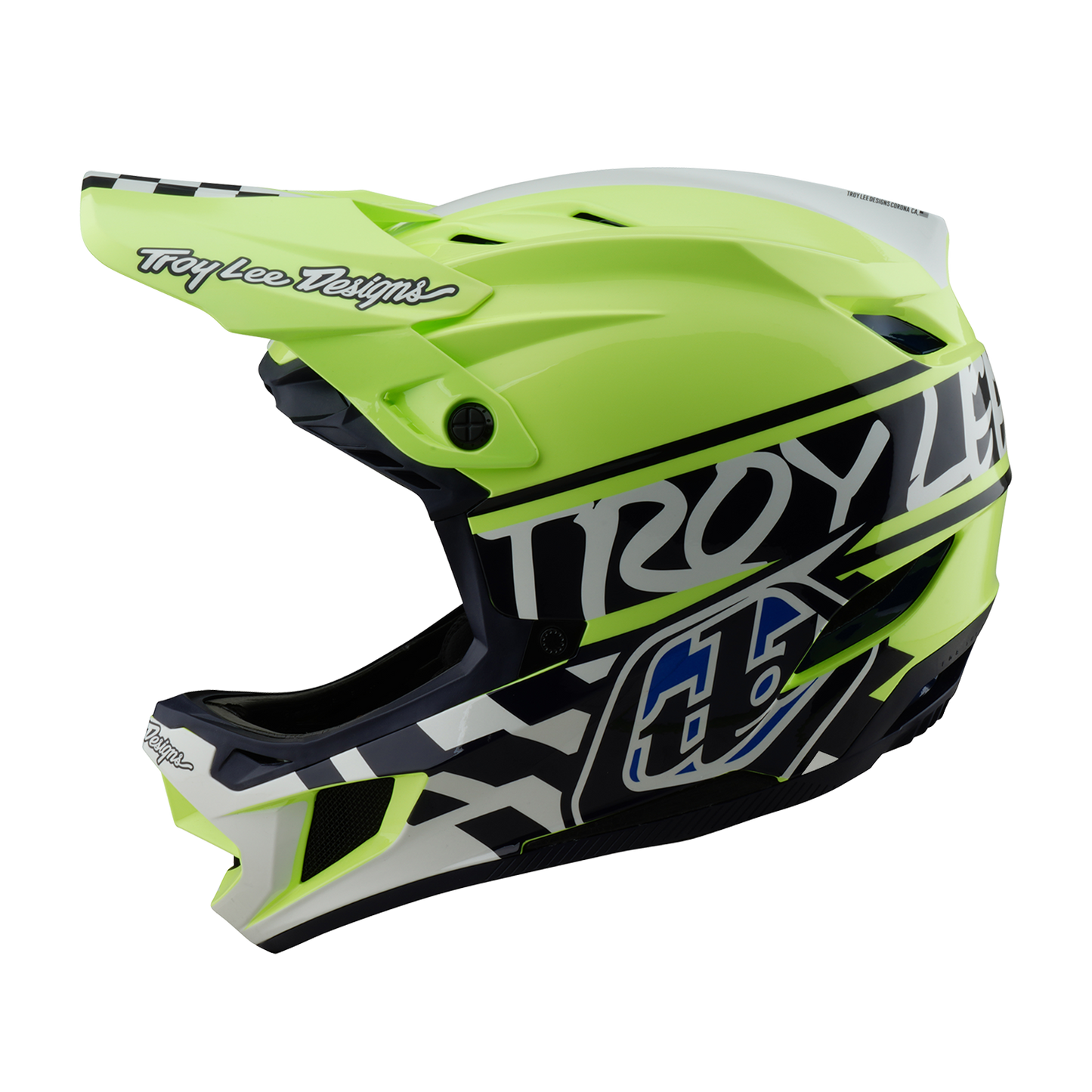 Mountainbike-Helm TROY LEE DESIGNS D4 POLYACRYLITE MIPS FIFTY 50 Gelb/Blau