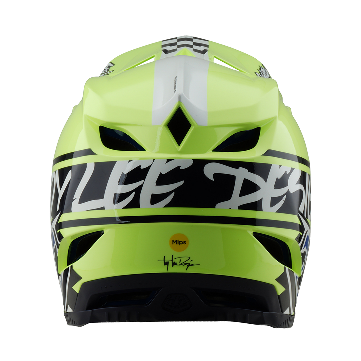 Mountainbike-Helm TROY LEE DESIGNS D4 POLYACRYLITE MIPS FIFTY 50 Gelb/Blau