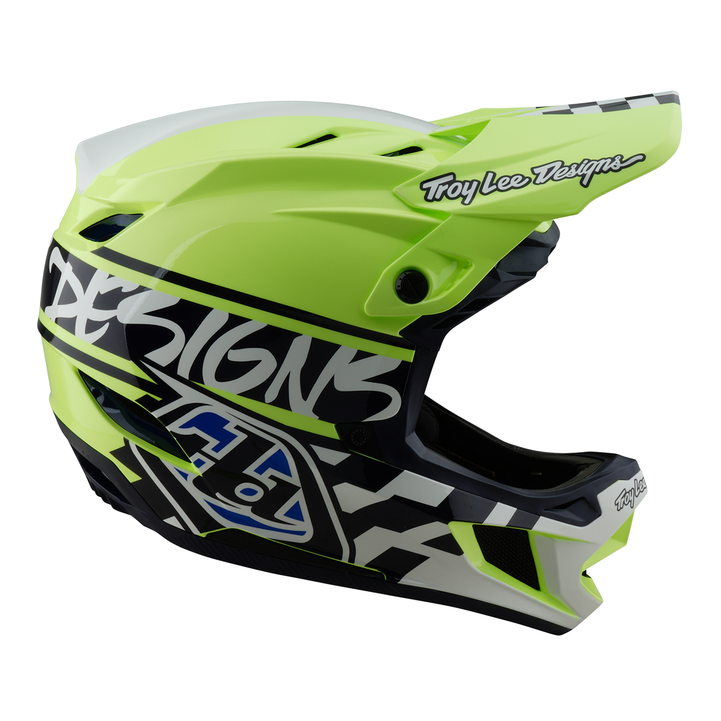 Mountainbike-Helm TROY LEE DESIGNS D4 POLYACRYLITE MIPS FIFTY 50 Gelb/Blau