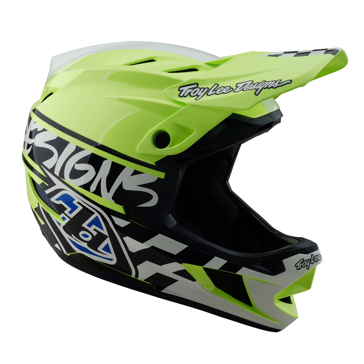 Mountainbike-Helm TROY LEE DESIGNS D4 POLYACRYLITE MIPS FIFTY 50 Gelb/Blau
