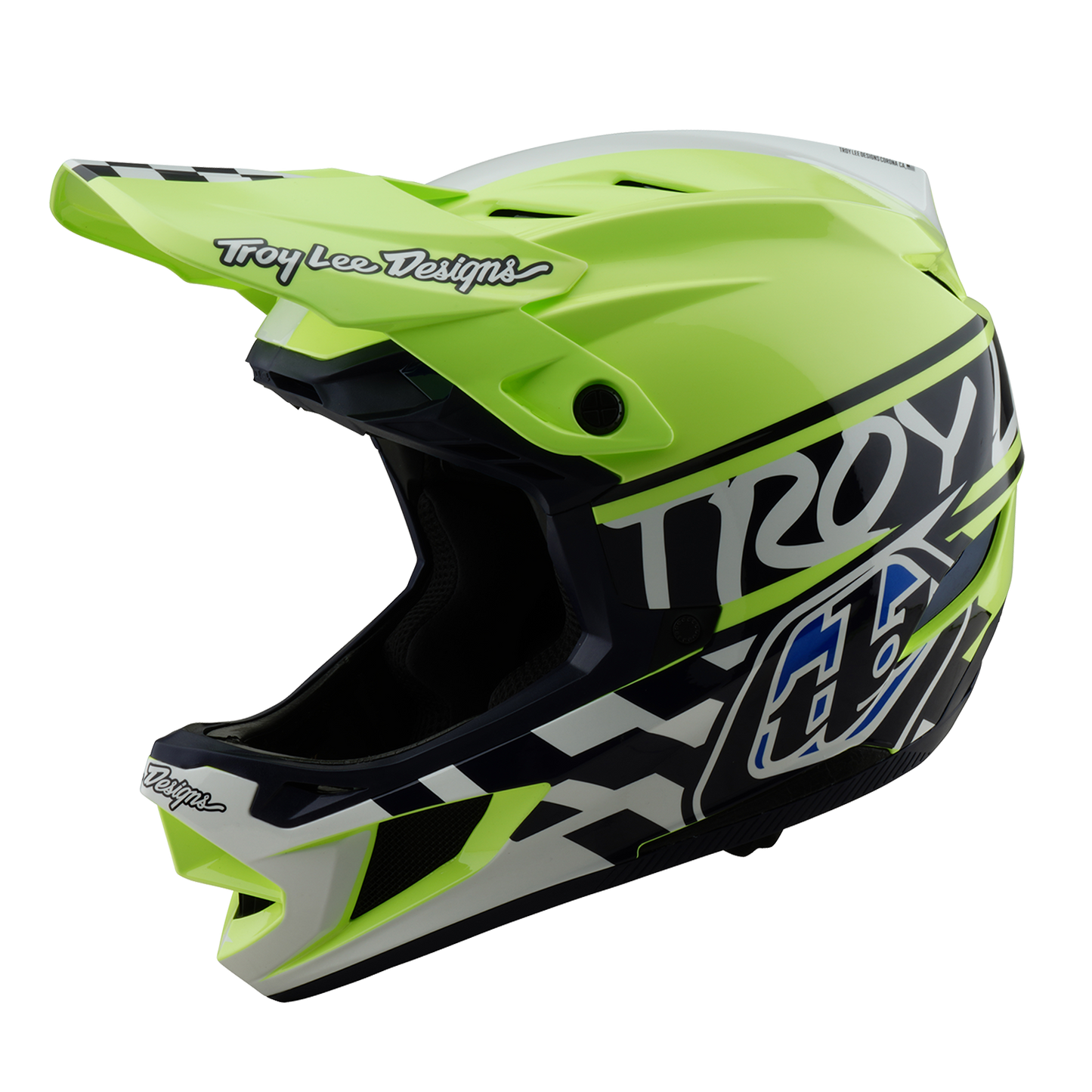 Mountainbike-Helm TROY LEE DESIGNS D4 POLYACRYLITE MIPS FIFTY 50 Gelb/Blau