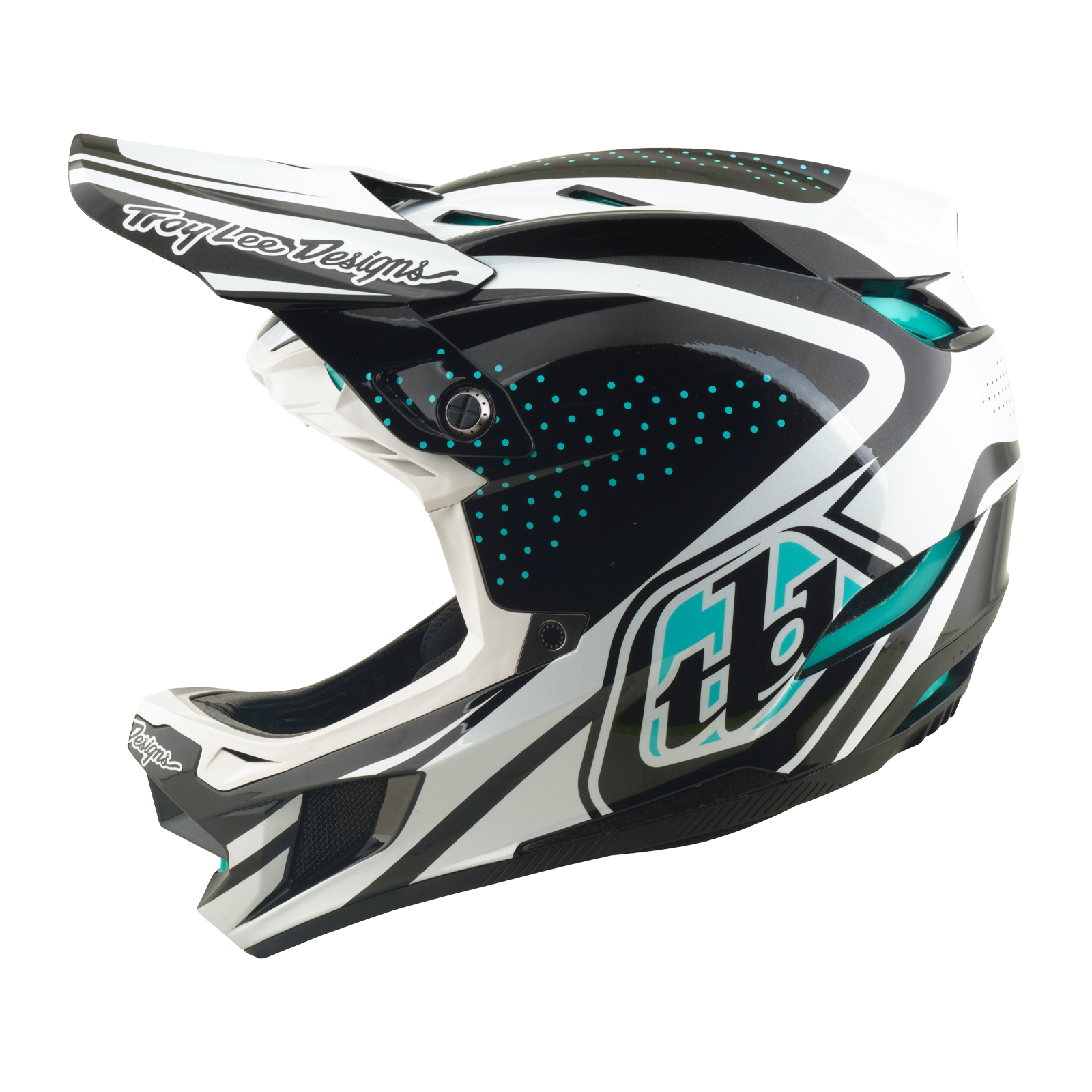 MTB-Helm TROY LEE DESIGNS D4 POLYACRYLITE MIPS THE LINE Charcoal/Weiß – Probikeshop