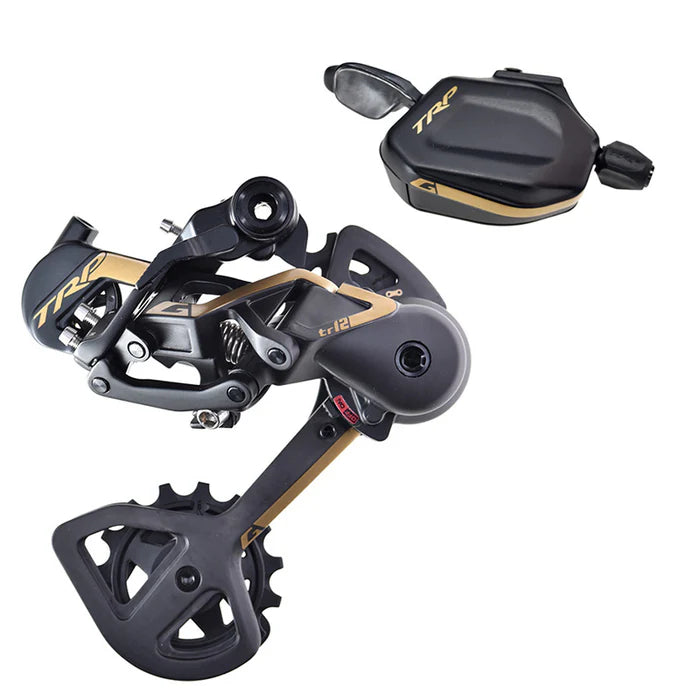 TRP DH12 12V Schaltwerk und Shifter Kit Schwarz/Gold