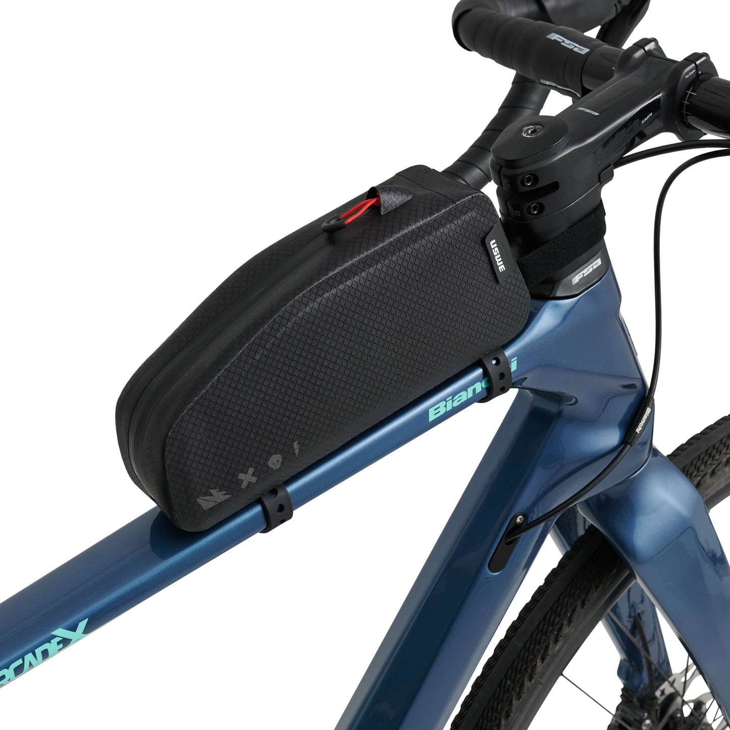 USWE TOP TUBE ZIPPERED Rahmentasche 1,2 l, schwarz