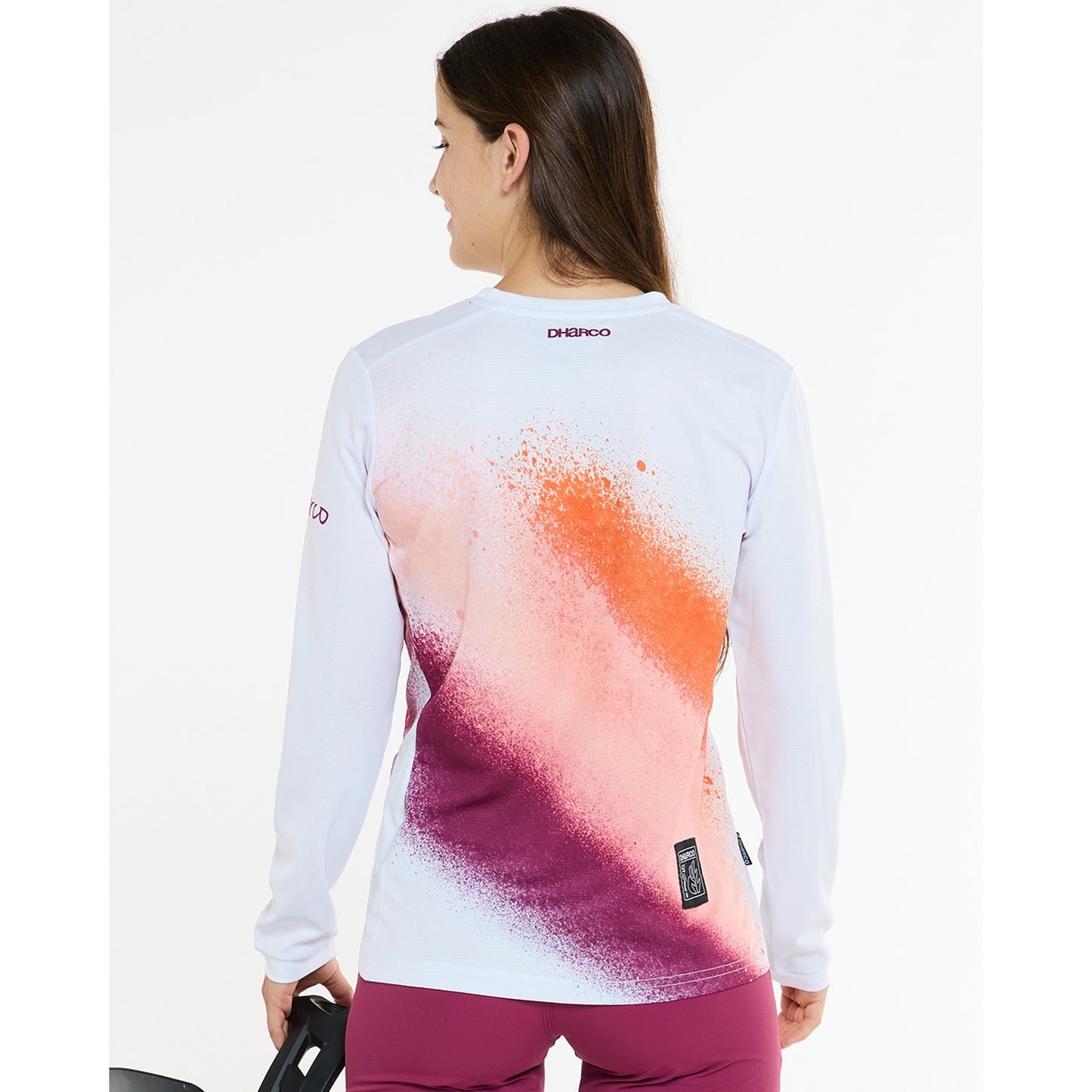 DHARCO GRAVITY FIREBIRD Damen Langarm Trikot Weiß/Orange