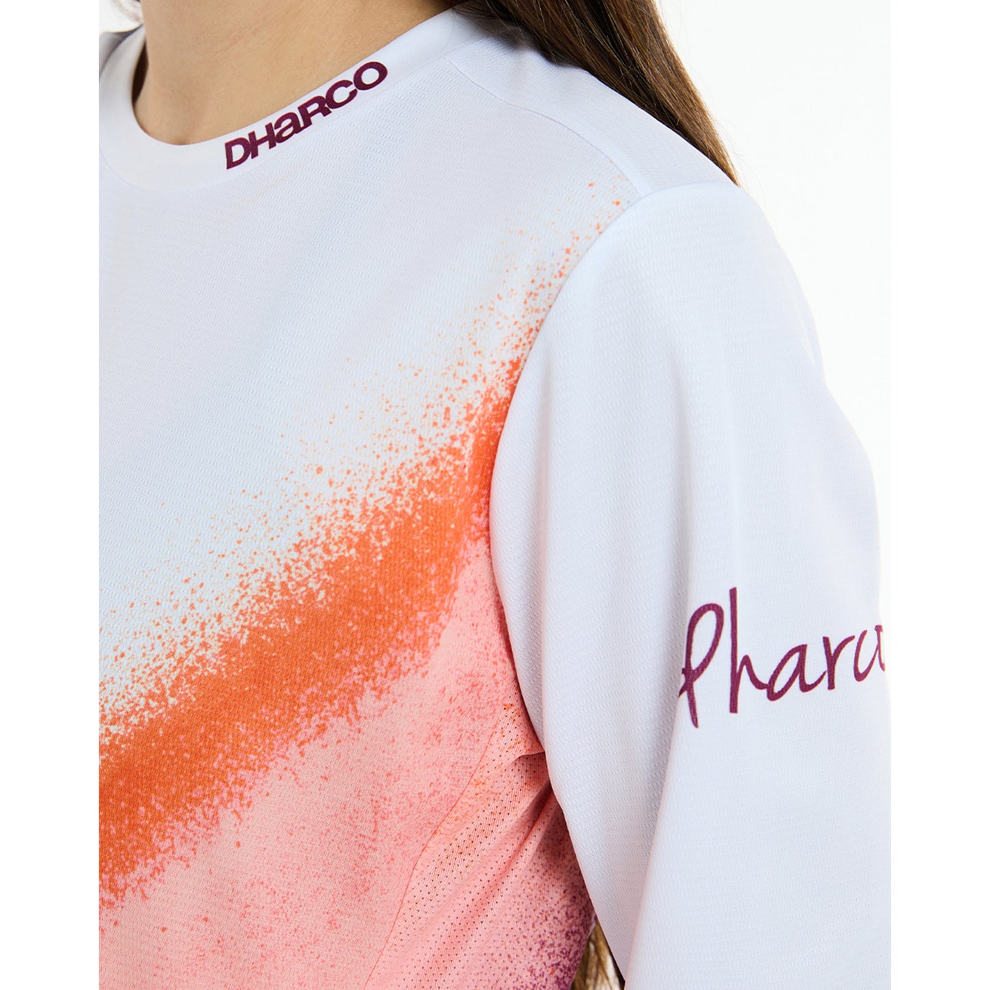DHARCO GRAVITY FIREBIRD Damen Langarm Trikot Weiß/Orange