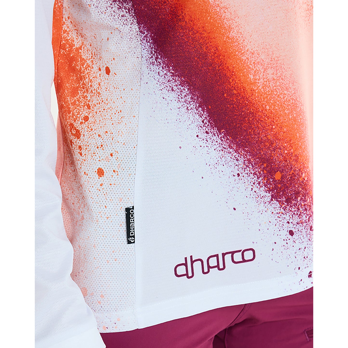 DHARCO GRAVITY FIREBIRD Damen Langarm Trikot Weiß/Orange