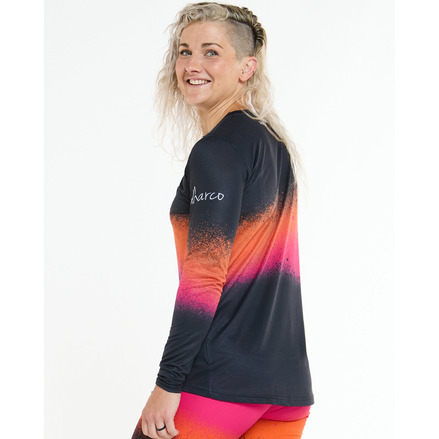 DHARCO BLACK SNAKE Trikot Langarm Women Schwarz/Orange