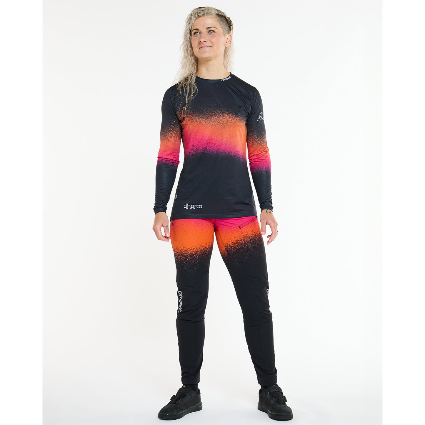 DHARCO BLACK SNAKE Trikot Langarm Women Schwarz/Orange