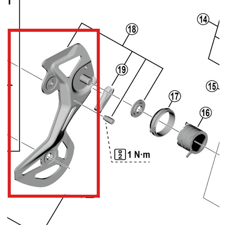 Externer Gabelkopf Typ SHIMANO GS RD-M8100