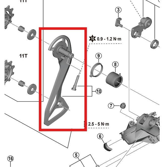 Externer Gabelkopf und Schraube SHIMANO RD-R7150