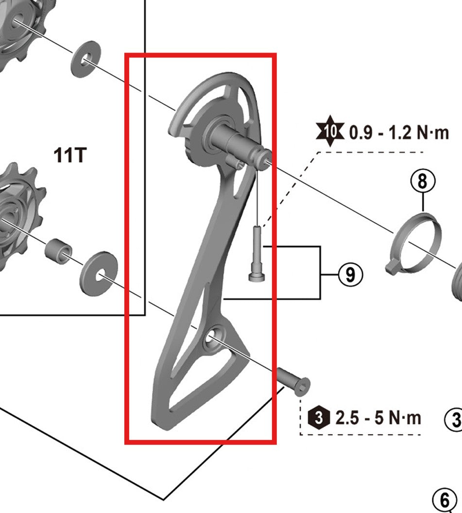 Außenplatte und Befestigungsschrauben SHIMANO RD-R7100