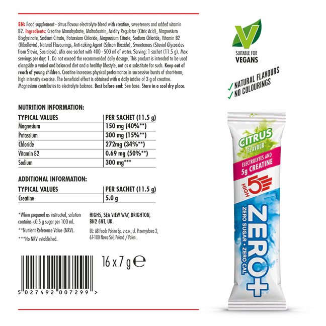 HYDRATATIONSSTICK HIGH 5 ZERO+ Creatin (11.5g) Zitrone