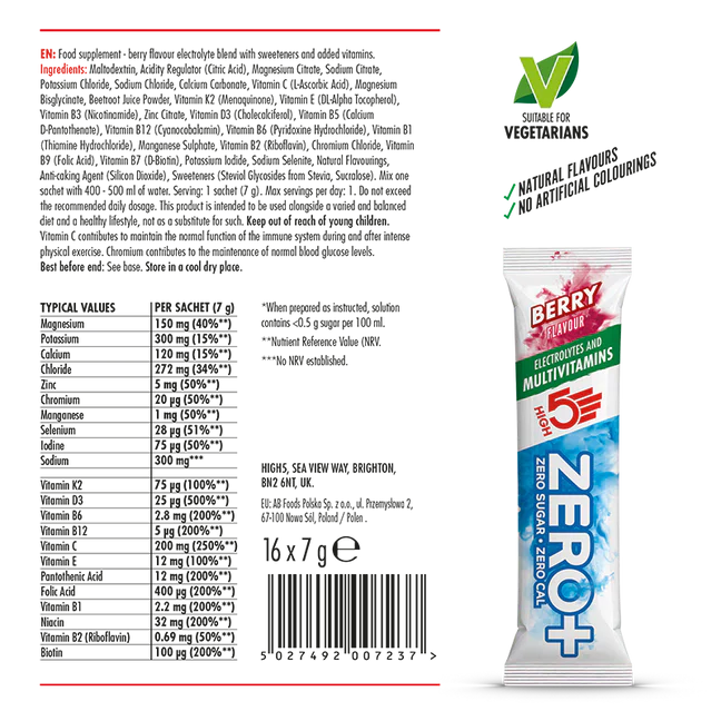 HYDRATATIONSSTICK HIGH 5 ZERO+ Multivitamin (7g ) Rote Früchte