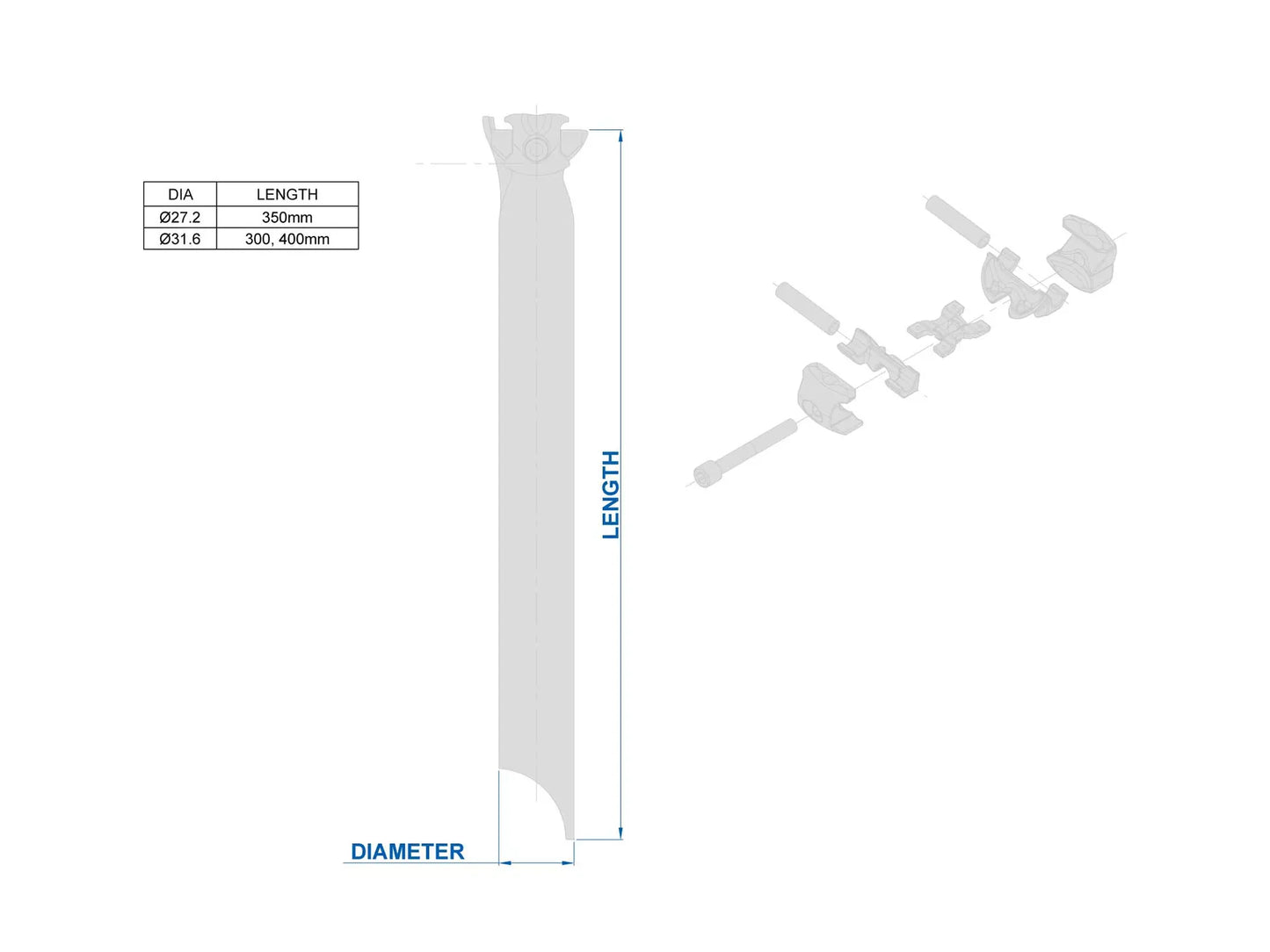 Sattelstütze RITCHEY WCS ONE-BOLT Gerade