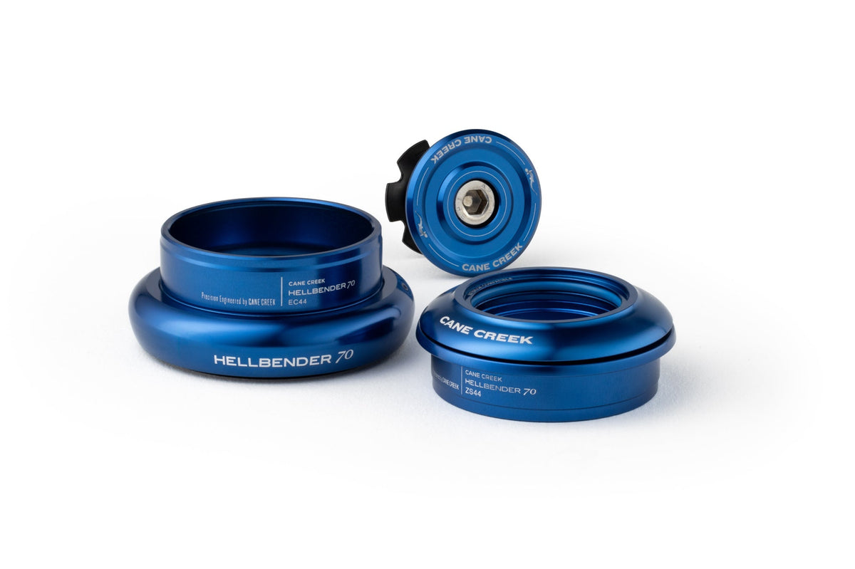Semi-integrierter/externer konischer Steuersatz CANE CREEK Hellbender 70 1"1/8-1.5" ZS44/EC44 Blau