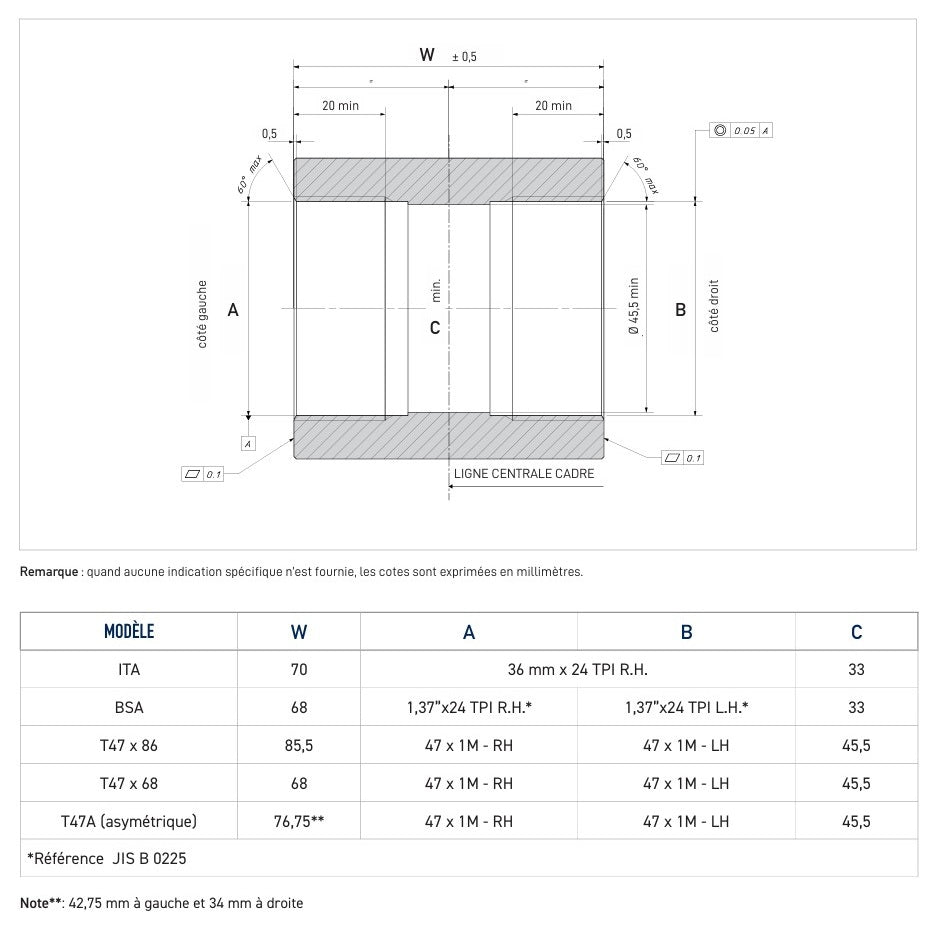 Externes Tretlagergehäuse CAMPAGNOLO QCK-TECH - T47x86
