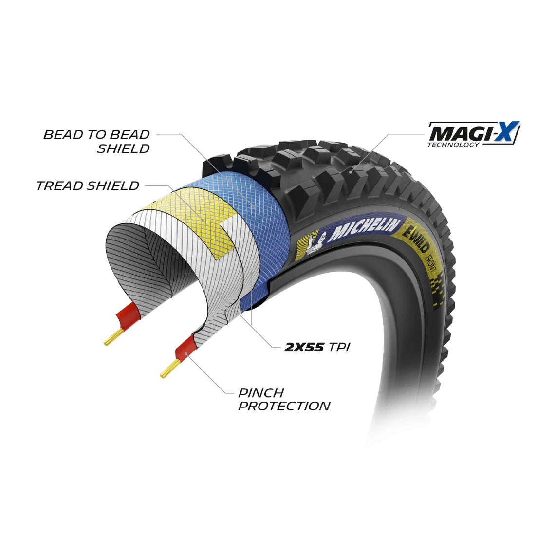 Reifen MICHELIN E-WILD FRONT Racing Line 29x2.40 Tubeless Ready Weich