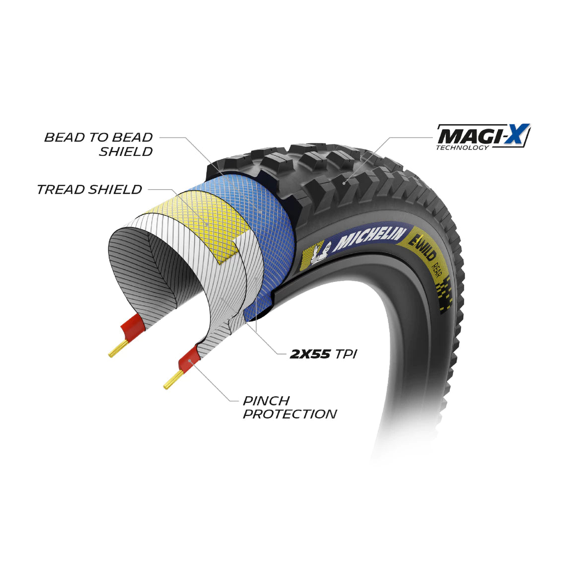 Reifen MICHELIN E-WILD REAR Racing Line 29x2.60 Tubeless Ready Weich