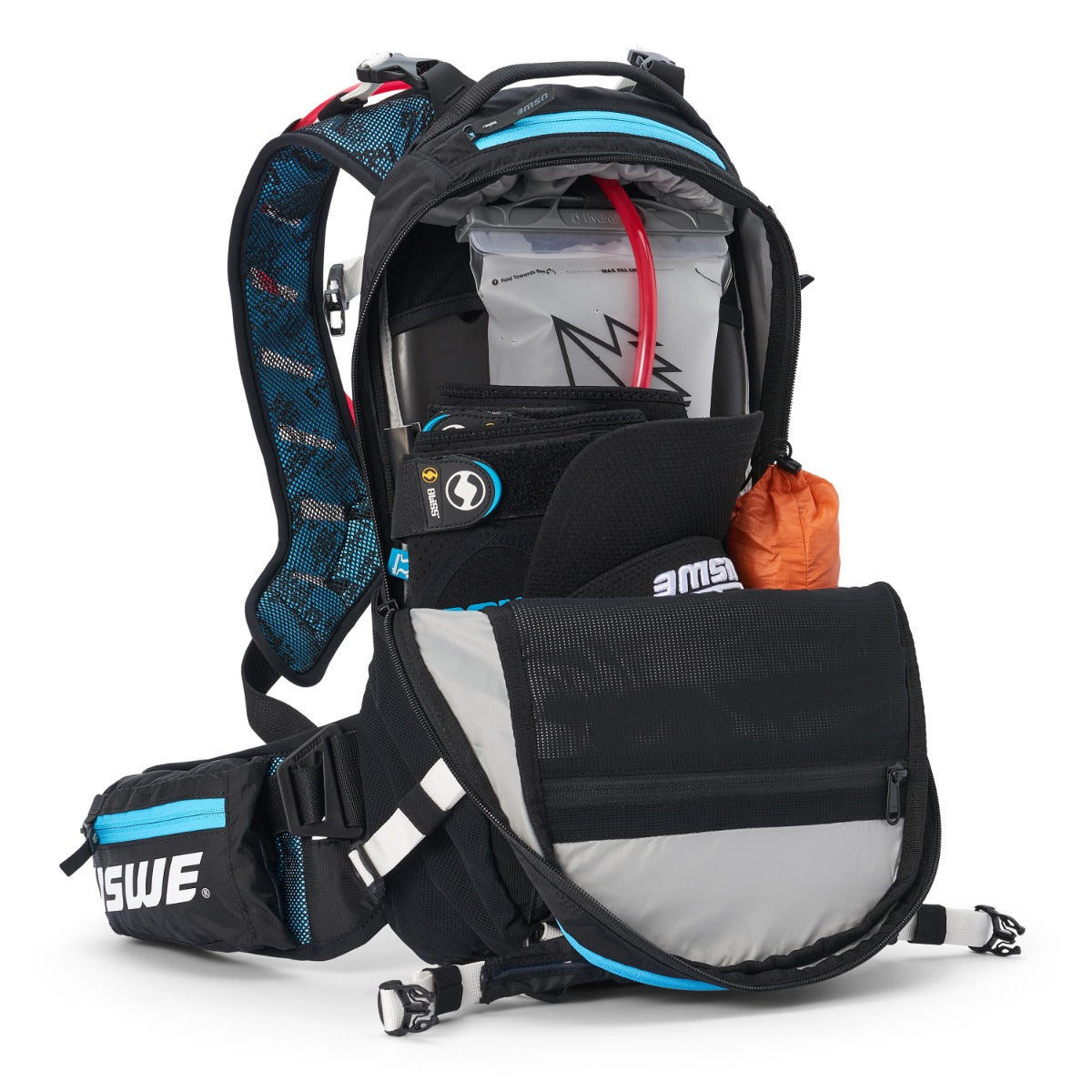 USWE FLOW 16 L Rucksack mit integriertem Rückenteil Schwarz/Blau