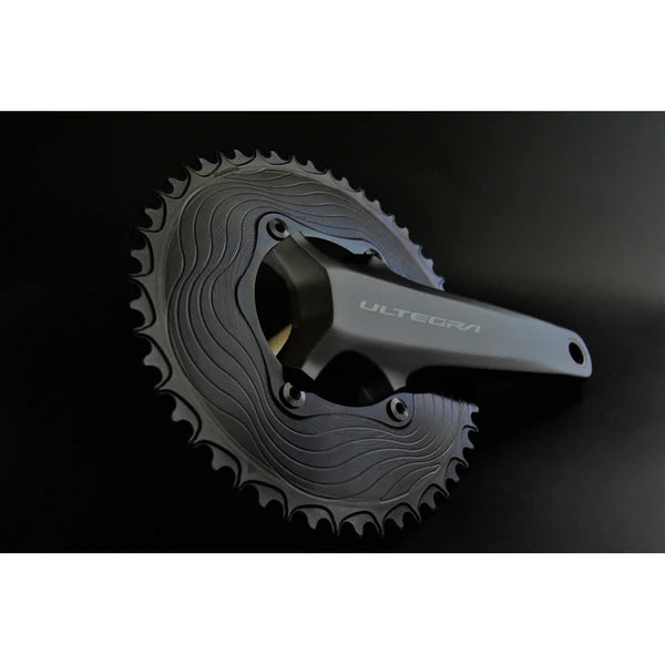 Einfachkettenblatt 12-fach ALUGEAR AERO 110 BCD für Shimano Schwarz