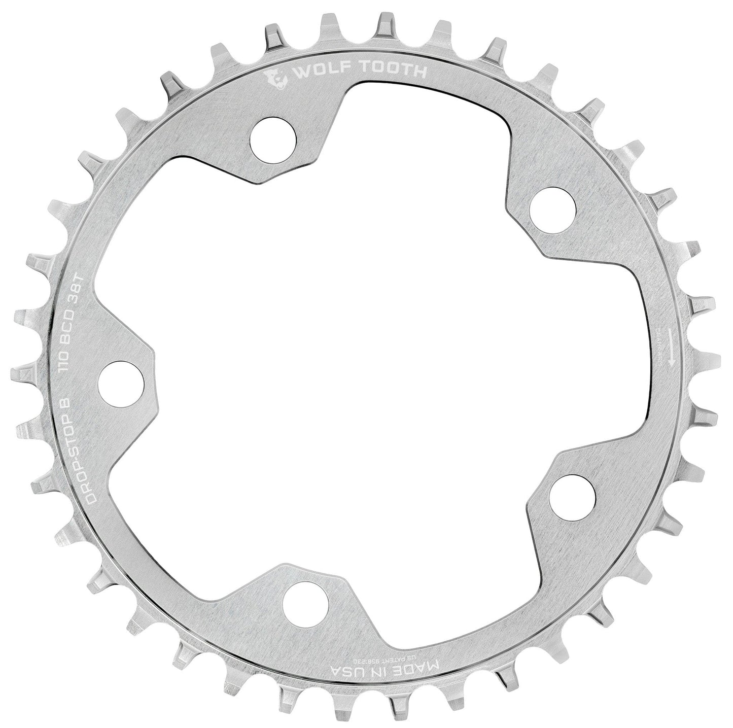 Mono-Platte WOLF TOOTH DROP-STOP B GRAVEL/CX 110mm Raw Silver