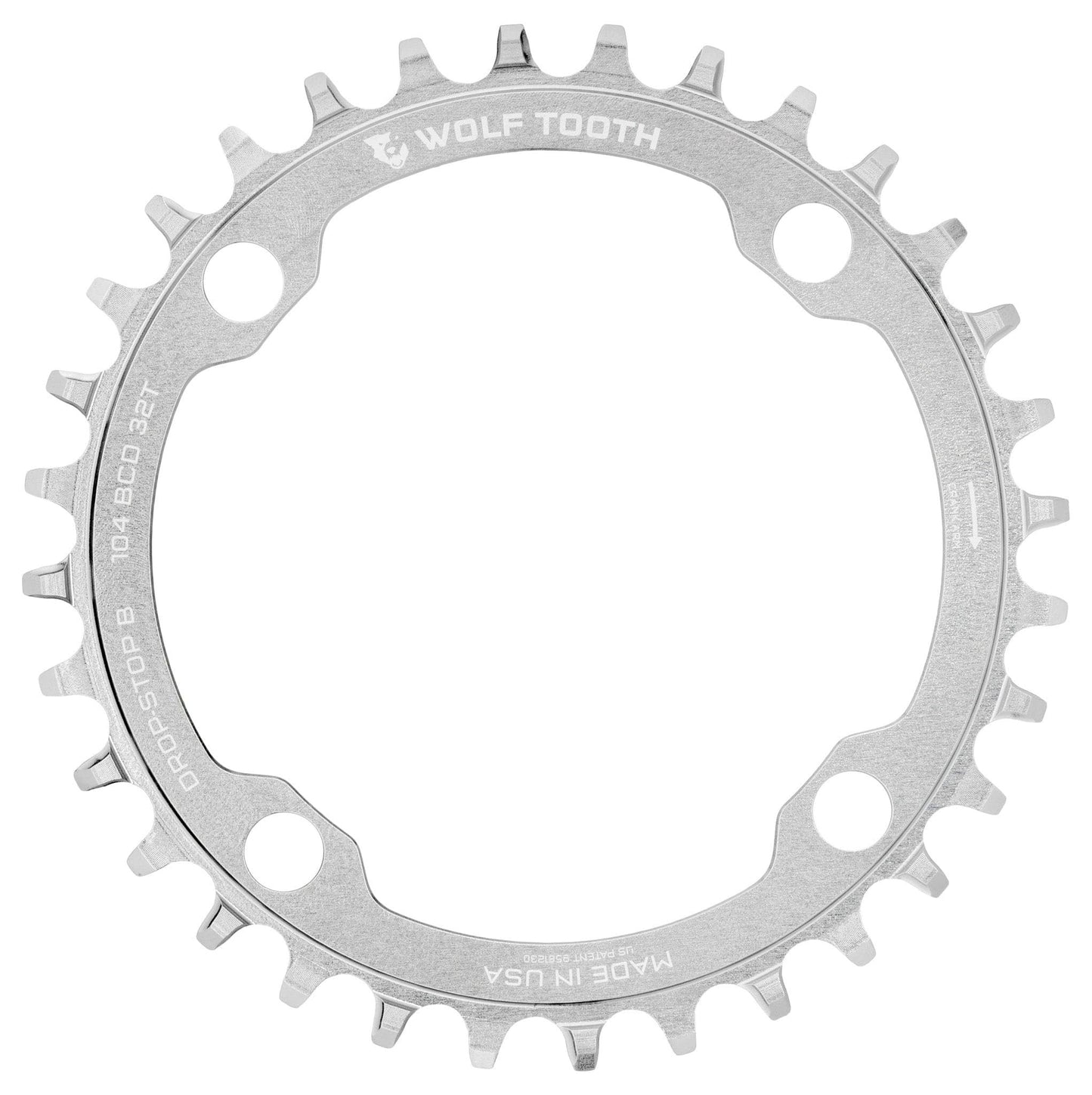 Mono-Platte WOLF TOOTH DROP-STOP B 104mm Raw Silver