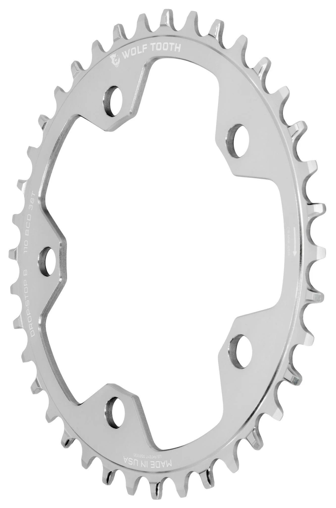 Mono-Platte WOLF TOOTH DROP-STOP B GRAVEL/CX 110mm Raw Silver