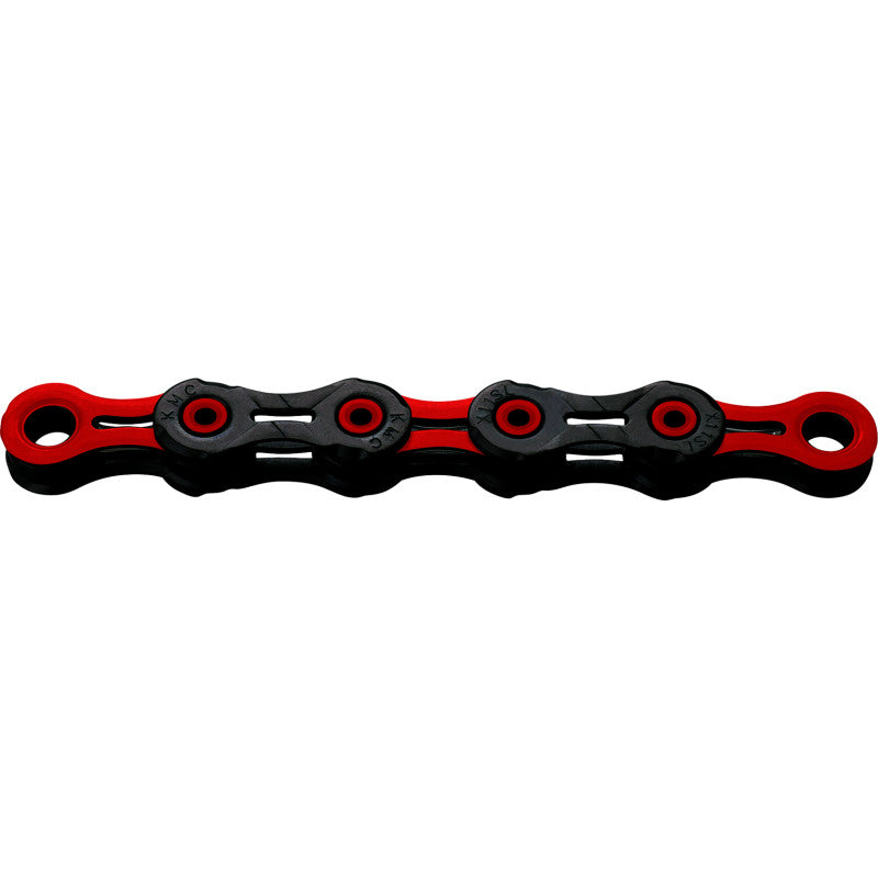 12V KMC DLC12 Kette Schwarz/Rot Gewachst