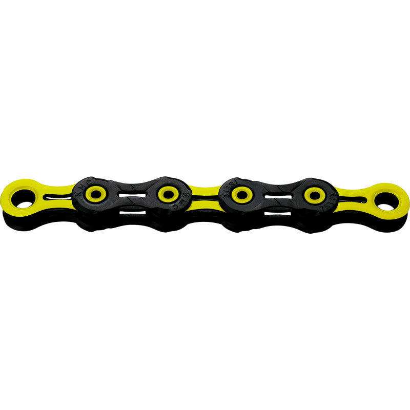 12V KMC DLC12 Kette Schwarz/Gelb gewachst