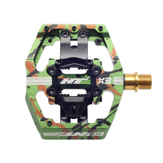 Pedale HT COMPONENTS X3T Titanium Grün Camo