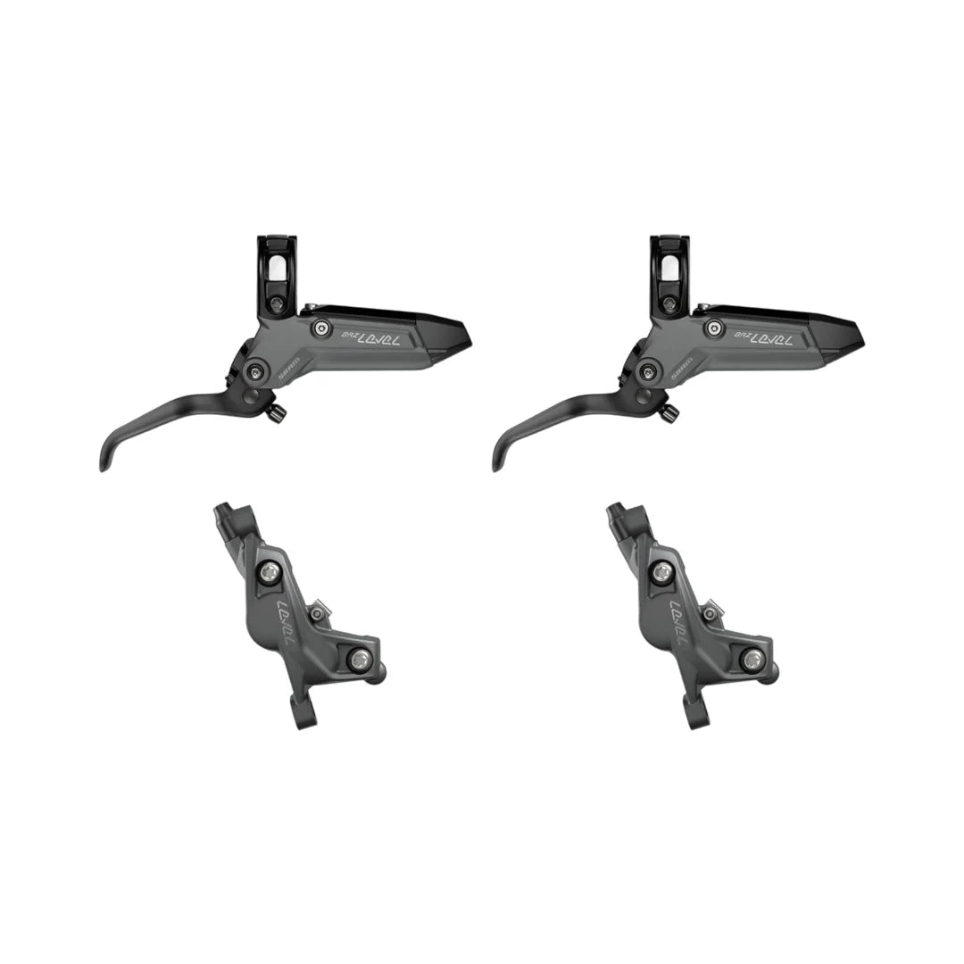Paar SRAM LEVEL BRONZE STEALTH 4-Kolben Bremsen Grau