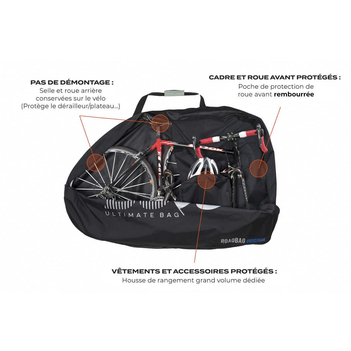 Fahrradtasche für die Straße BUDS ROADBAG ORIGINAL Schwarz