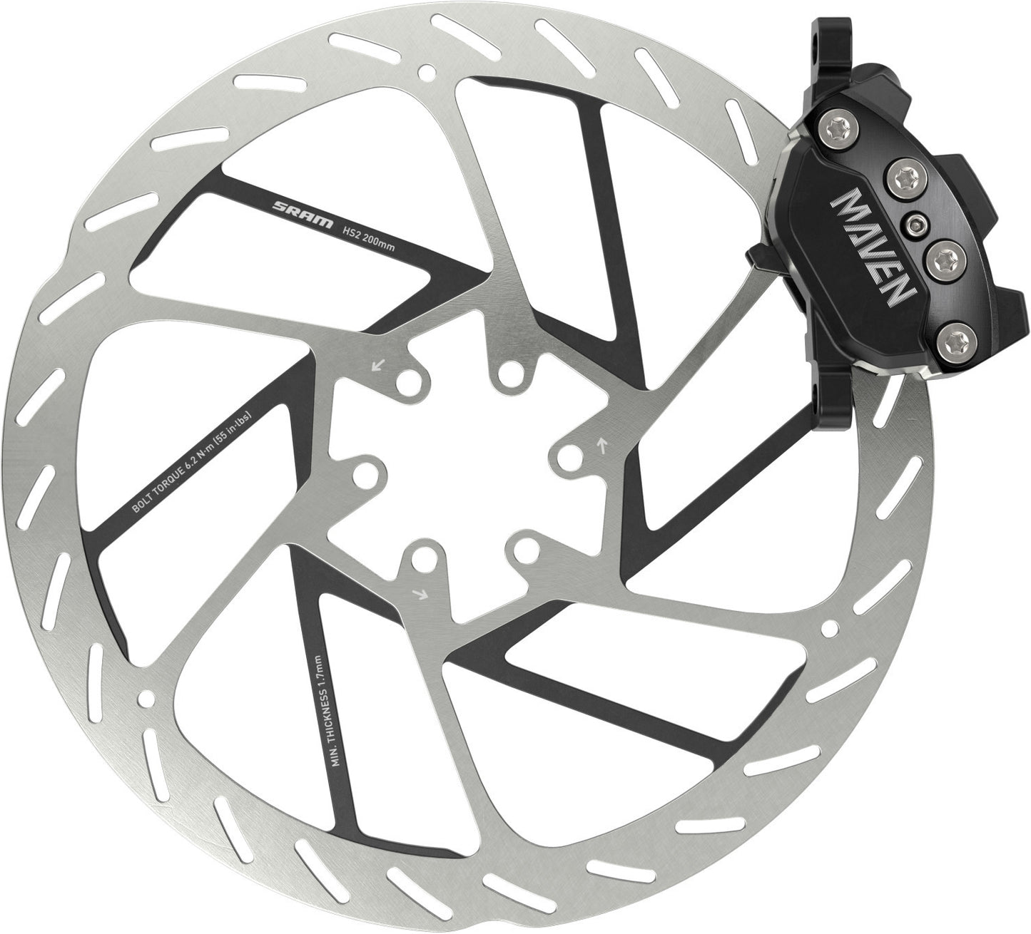 Bremse Hinten SRAM MAVEN SILVER Schwarz