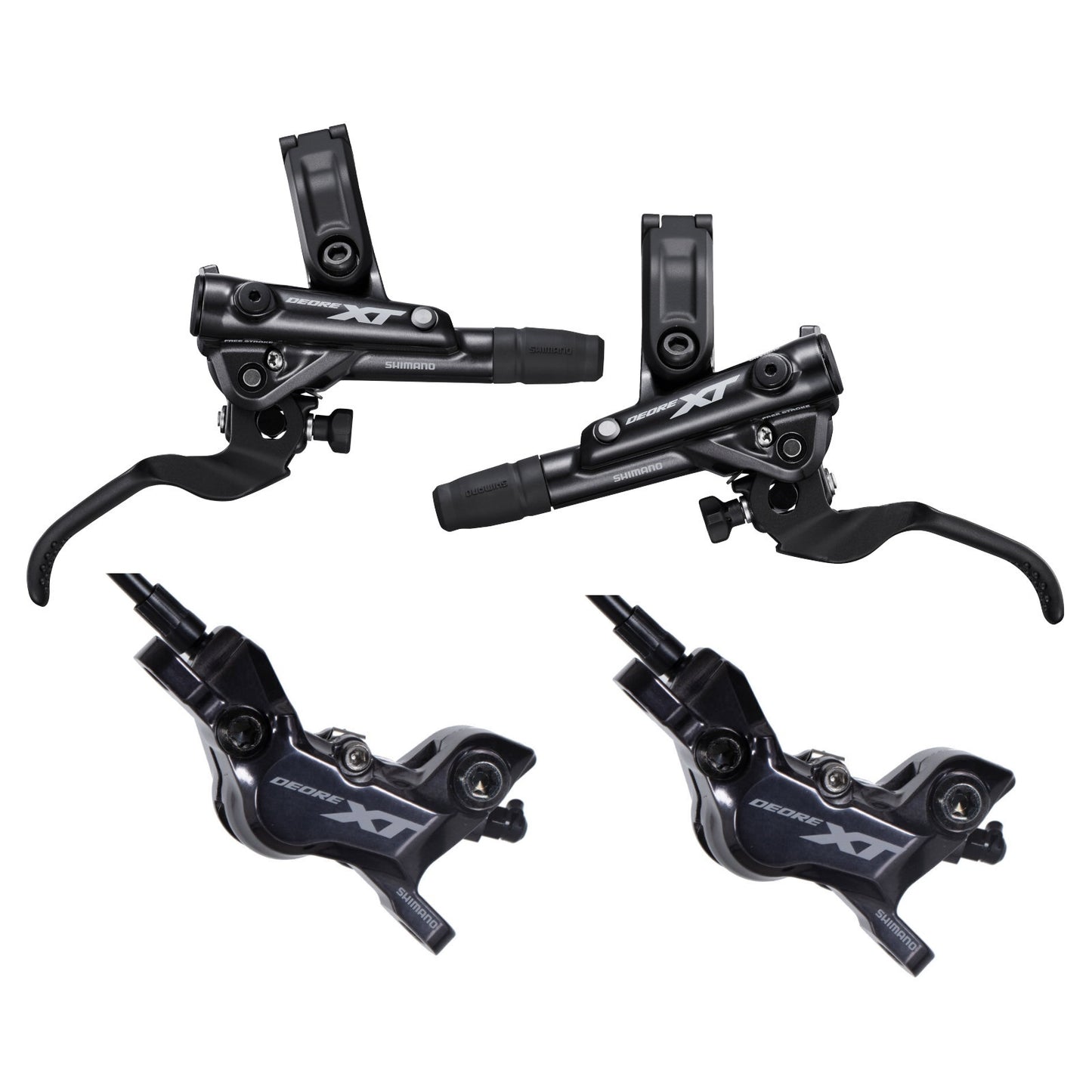 Paar SHIMANO XT Bremsen M8120 mit 4 Kolben, ohne Bremsscheiben