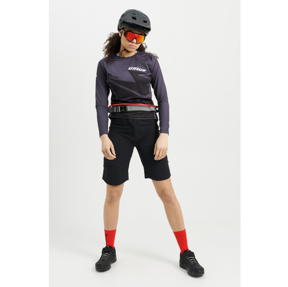 USWE BERG MTB Trikot Langarm Frau Schwarz