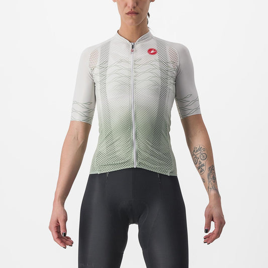 Trikot CASTELLI CLIMBER'S 2.0 Kurzarm Women Grau/Grün