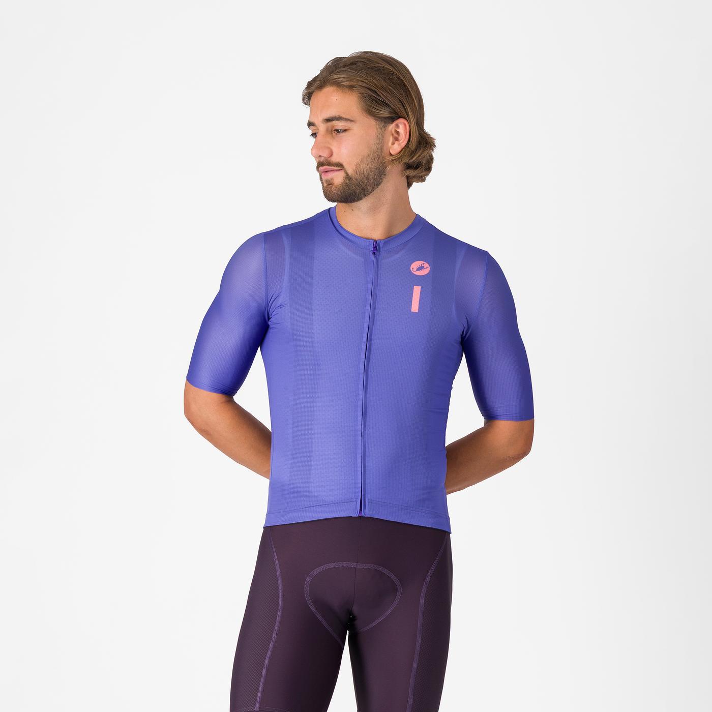 Trikot CASTELLI DRITTONE LOGO Kurzarm Violett