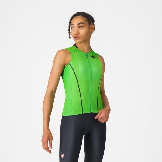 Trikot CASTELLI ANIMA FLOW Damen Ärmellos Grün