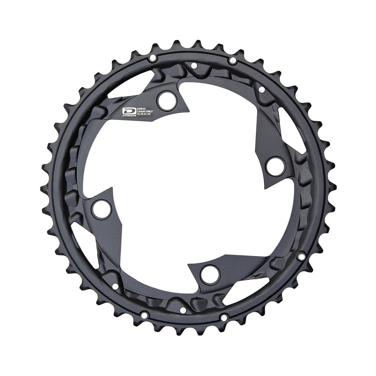 Äußeres Kettenblatt SHIMANO FC-M670/M660/670/780 10-fach, 4-Loch, 104 mm — Ansicht des Kettenblatts vor weißem Hintergrund