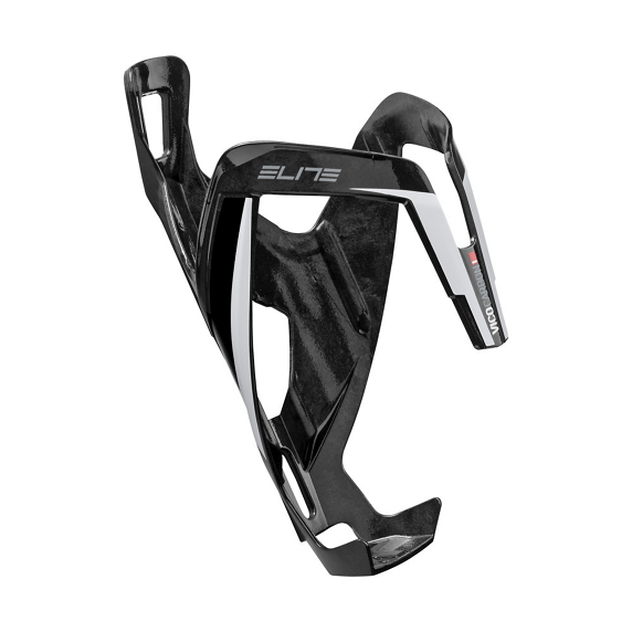 ELITE VICO Carbon-Flaschenhalter Schwarz/Weiß Hochglanz