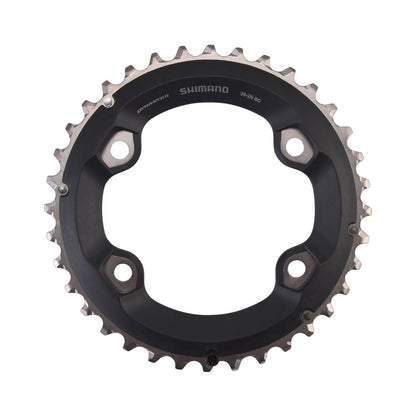 Äußeres Kettenblatt SHIMANO SLX M7000 11-fach, 2-fach-Kurbel, 4-Loch, 96 mm — Ansicht des Kettenblatts vor weißem Hintergrund